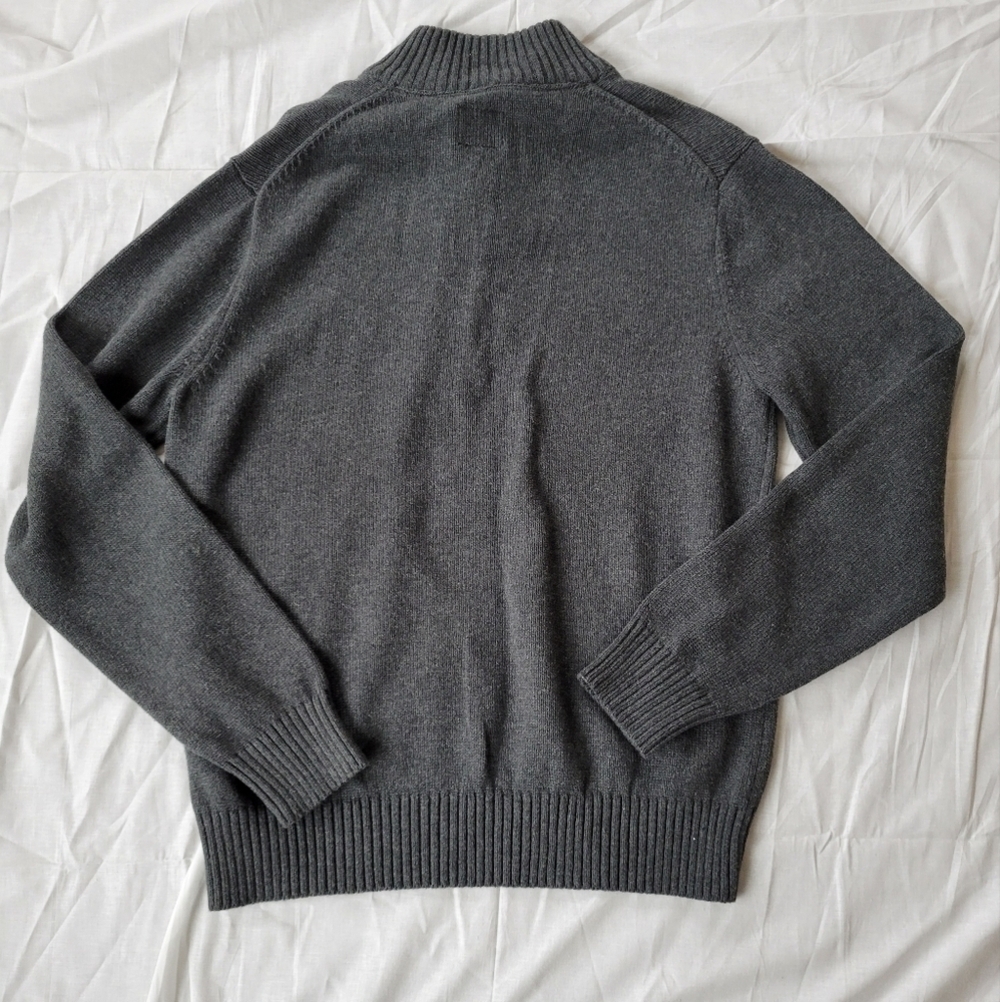 St. Johns Bay NWT Men's grey knit legacy zip neck pullover 1/2 zip sweater L - Picture 7 of 7